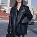 Giacca in pelle vintage Spicy Girl 2025, nuova moda primavera e autunno, versatile e ampia, blazer snellente_voghion.com
