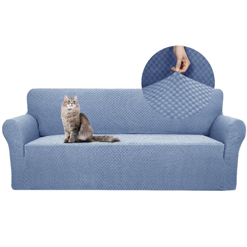 Home Furniture solid color knitted square jacquard thickened elastic sofa cover fabric full cover sofa cushion cover_voghion.com