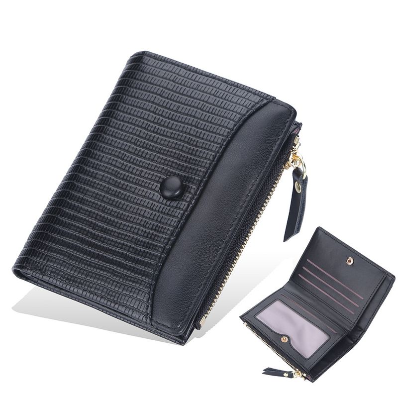 Nouveau portefeuille court pour femmes version Baellerry avec plusieurs fentes pour cartes porte-monnaie motif lézard porte-carte à glissière à la mode_voghion.com