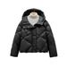 90 White Duck Down Women's Simple Rhombus Grid Hooded Down Jacket Women's Jacket_voghion.com