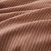 Brown Striped Geometric 3D Printed Polyester Fitted Bed Sheet With Elastic Edges, Soft & Breathable Bed Cover For All Mattress Sizes_voghion.com