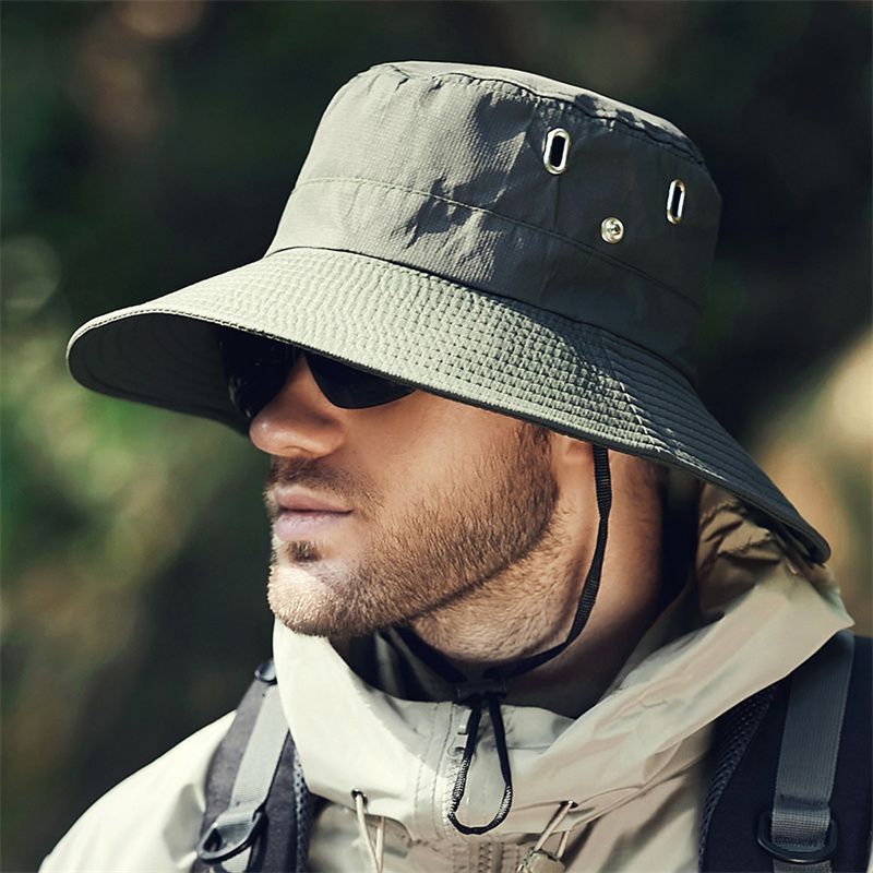 Chapeau de pêcheur tendance pour homme, protection solaire d'été, pare-soleil d'extérieur, grand bord, équitation, randonnée, anti-UV, Panama_voghion.com