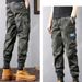 Camouflage Cargohose Herrenhose mit Taschen Mode Lässige lockere konische Hose_voghion.com