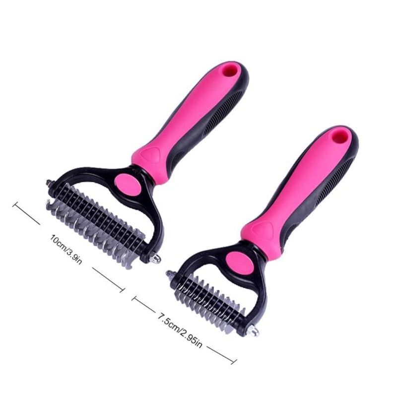 2 Set Haustier Katze Haarentfernung Kamm Bürste Hund Pflege Schuppen Werkzeuge Welpen Haarausfall Trimmer Tierfell Trimmen Dematting Deshedd Kämme_voghion.com