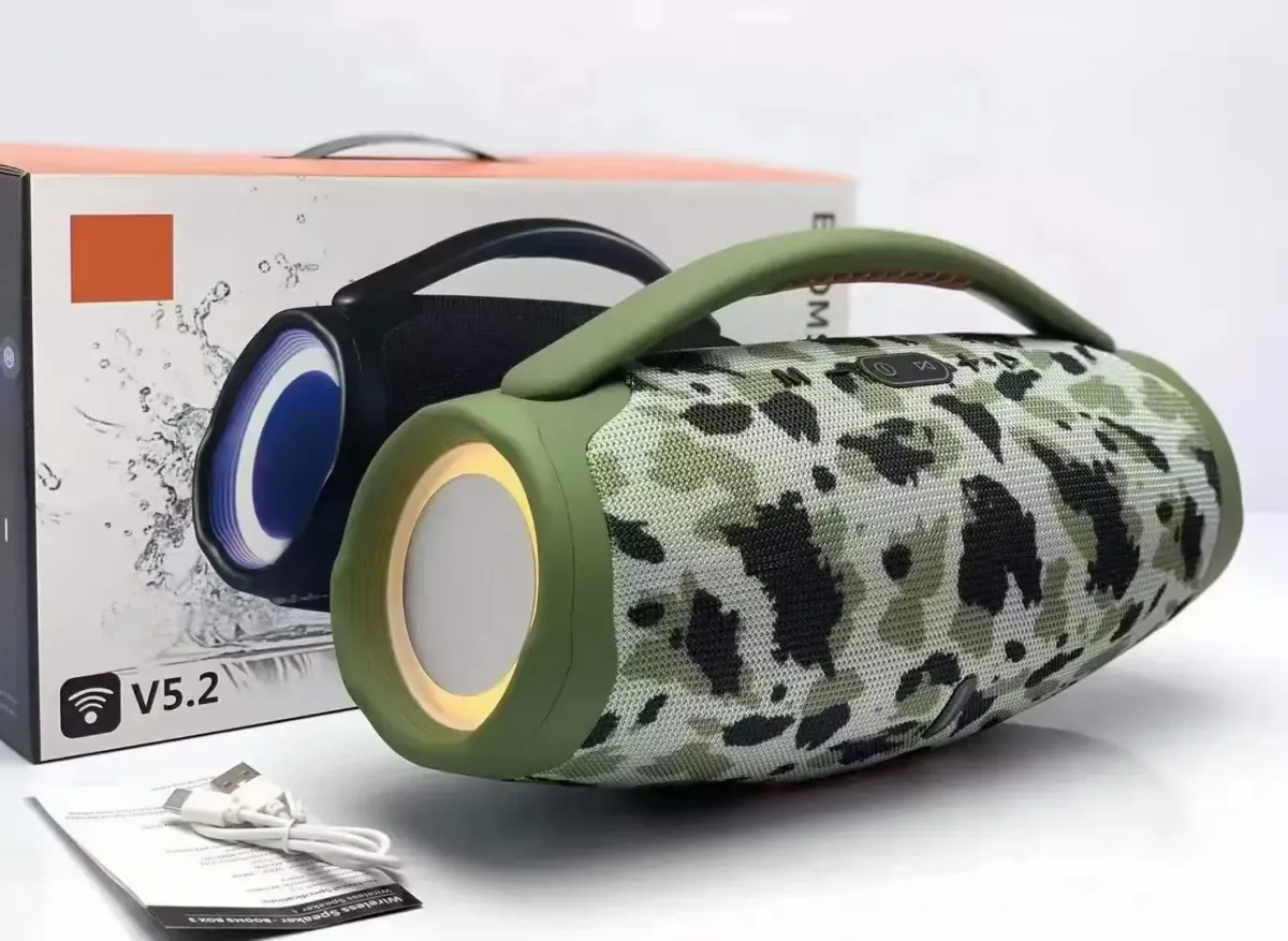BOOMS Wireless Speaker Outdoor Waterproof BOX3 Power Portable LED Bluetooth5.1 With Unleash Powerful Partyboost Sound_voghion.com