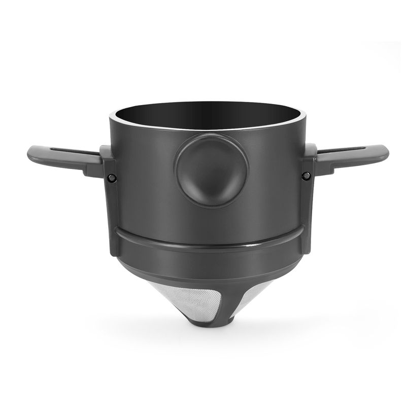 Folding Portable Hand Brewed Coffee Dripper Cone, For Drip Coffee And Tea With Stainless Steel Holder, No Filter Paper Ultra Fin_voghion.com