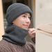 Double-layer Thickened Knitted Hat, Scarf Kit, Trendy Men's Thickened Face Protection, Windproof And Warm Hat Kit, Women's_voghion.com