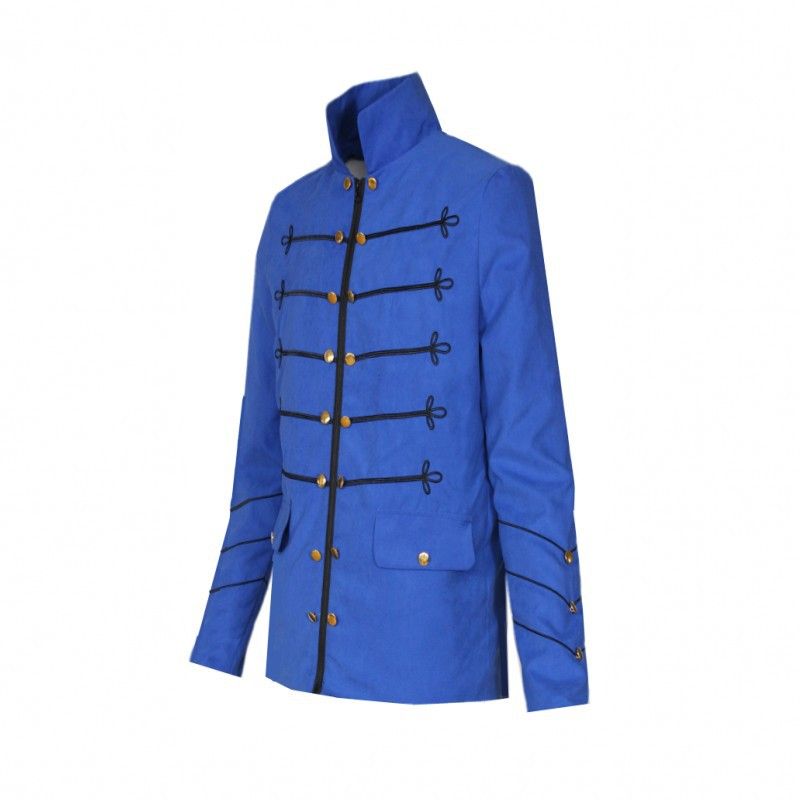 Embroidered button solid color men's jacket_voghion.com