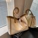 High end large capacity women 2023 new trendy and versatile color blocking shoulder for class commuting tote bag_voghion.com