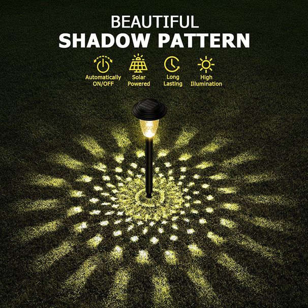 Lampes solaires d'extérieur à LED en forme de fleur - Éclairage de jardin étanche avec 4 modes (chaud/changeant de couleur), interrupteur manuel pour allée, cour et terrasse_voghion.com