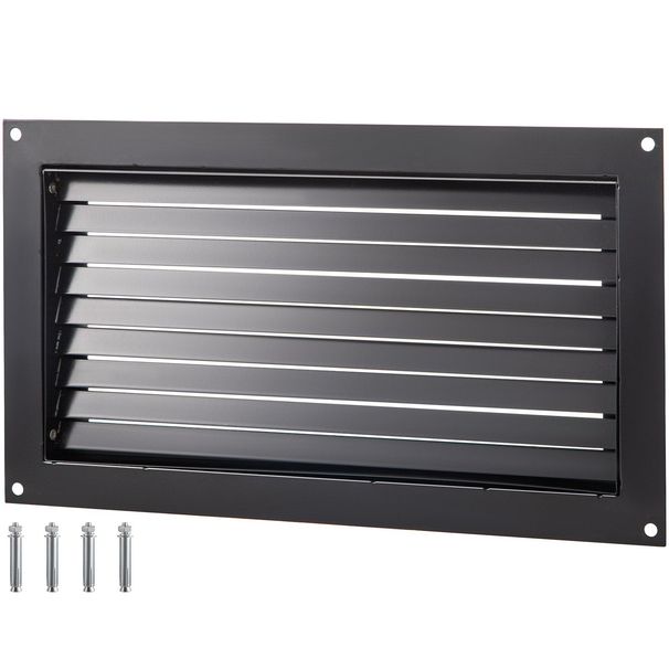 VEVOR Flood Vent, 16" X 32" Foundation Flood Vent, To Reduce Foundation Damage And Flood Risk, Black, Wall Mounted Flood Vent, For Crawl Spaces,Garages & Full Height Enclosures (16" X 32")_voghion.com