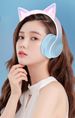 Cuffie wireless montate sulla testa con orecchie di gatto luminose, Bluetooth DR57, con batteria a lunga durata e colori sfumati_voghion.com