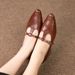 Korean Style Simple Comfortable Sheepskin Single Pointed Toe Versatile Shallow Mouth One-Strap Thick Mid-Heel Mary Jane_voghion.com