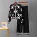 Classic Star Contrast Color Round Neck Short Fit Elegant Knit Blazer & Pants Set For Women Women's Clothing_voghion.com