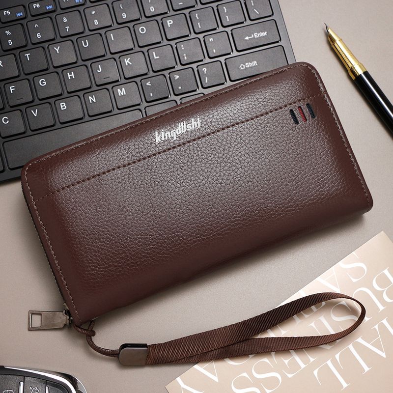 Men's Wallet PU Leather Men's Long Wallet Large Capacity Multi Card Slots Clutch Wallet Business Wallet_voghion.com