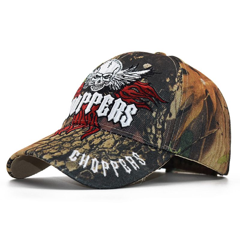Foreign Duckbill Popular Camouflage Embroidery Skull Baseball Cap_voghion.com