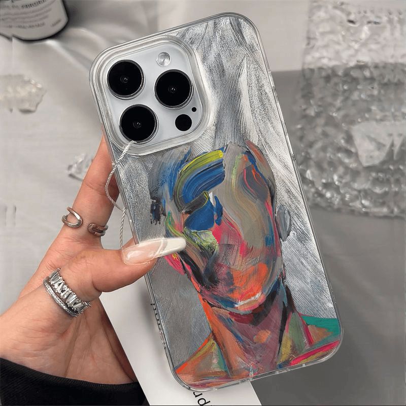 TechGlobe Dipinto a olio Graffiti Uomo Adatto per 17PROMAX Telefono IPhone16 Custodia rigida 14 Art 13 Foro grande 12_voghion.com