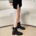 Extra Wide And Thick Low Martin 2024 Autumn Winter New Square Toe Chunky Heel Versatile Hand-Scrubbed Pattern Large Size_voghion.com