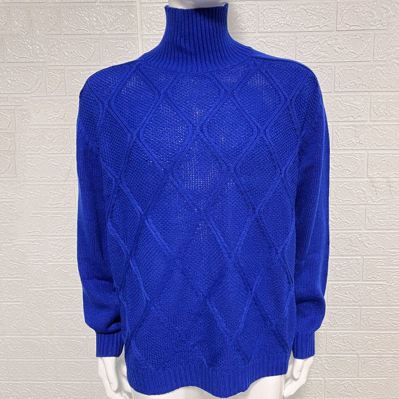 Men's Clothing men's turtleneck sweater solid color slim knitted pullover 2024 autumn and winter new sweater_voghion.com