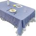 Nordisch blau karierte Tischdecke mit Saum – 100 % Polyester, rutschfest und hitzebeständig, Abdeckung in mehreren Größen für Esstisch, Couchtisch und Schreibtisch_voghion.com
