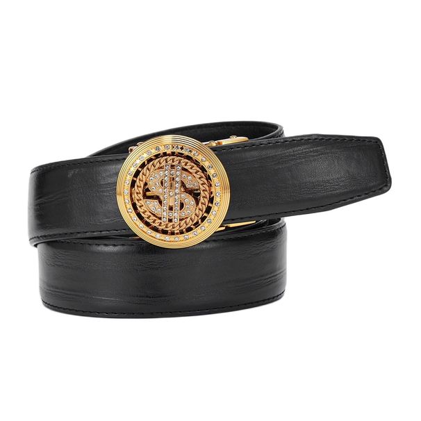 HOT Men's Real Leather Ratchet Dress Casual Belt, Cut to Exact Fit,Automatic buckle belt_voghion.com