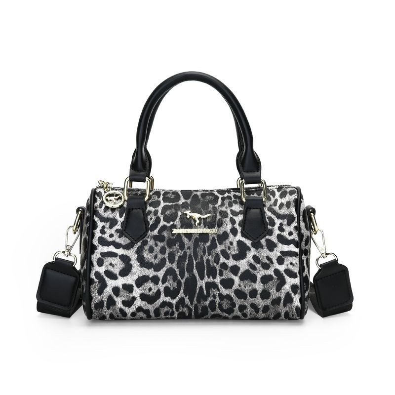 Autumn and winter single leopard Boston bag new women's bag Korean style fashion shoulder bag retro crossbody pillow bag high end_voghion.com