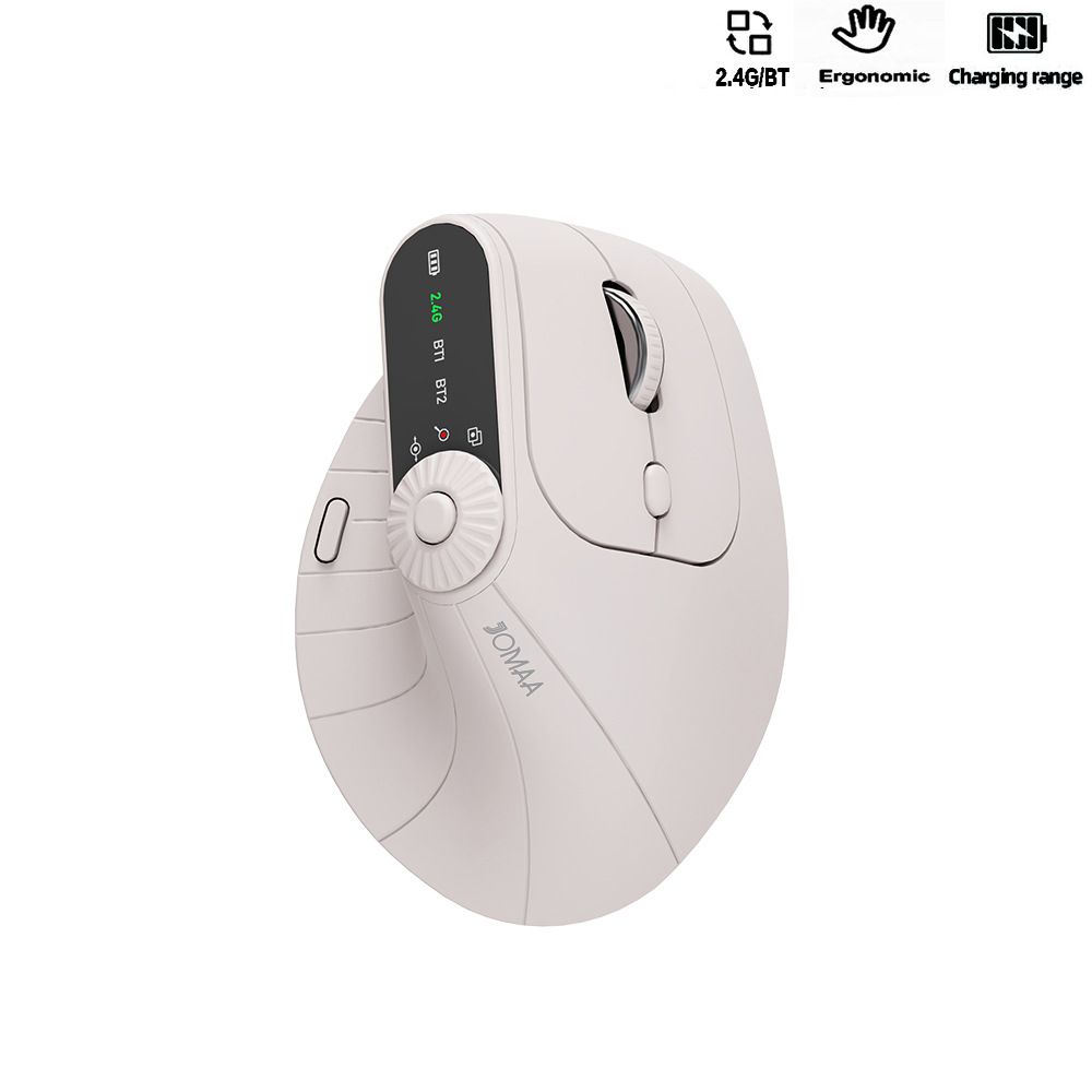 Ergonomic Wireless Mouse – 2.4G & Bluetooth 5.0 Dual Mode, 1600DPI, 7-Button, 4-Way Scroll (CP008688)_voghion.com