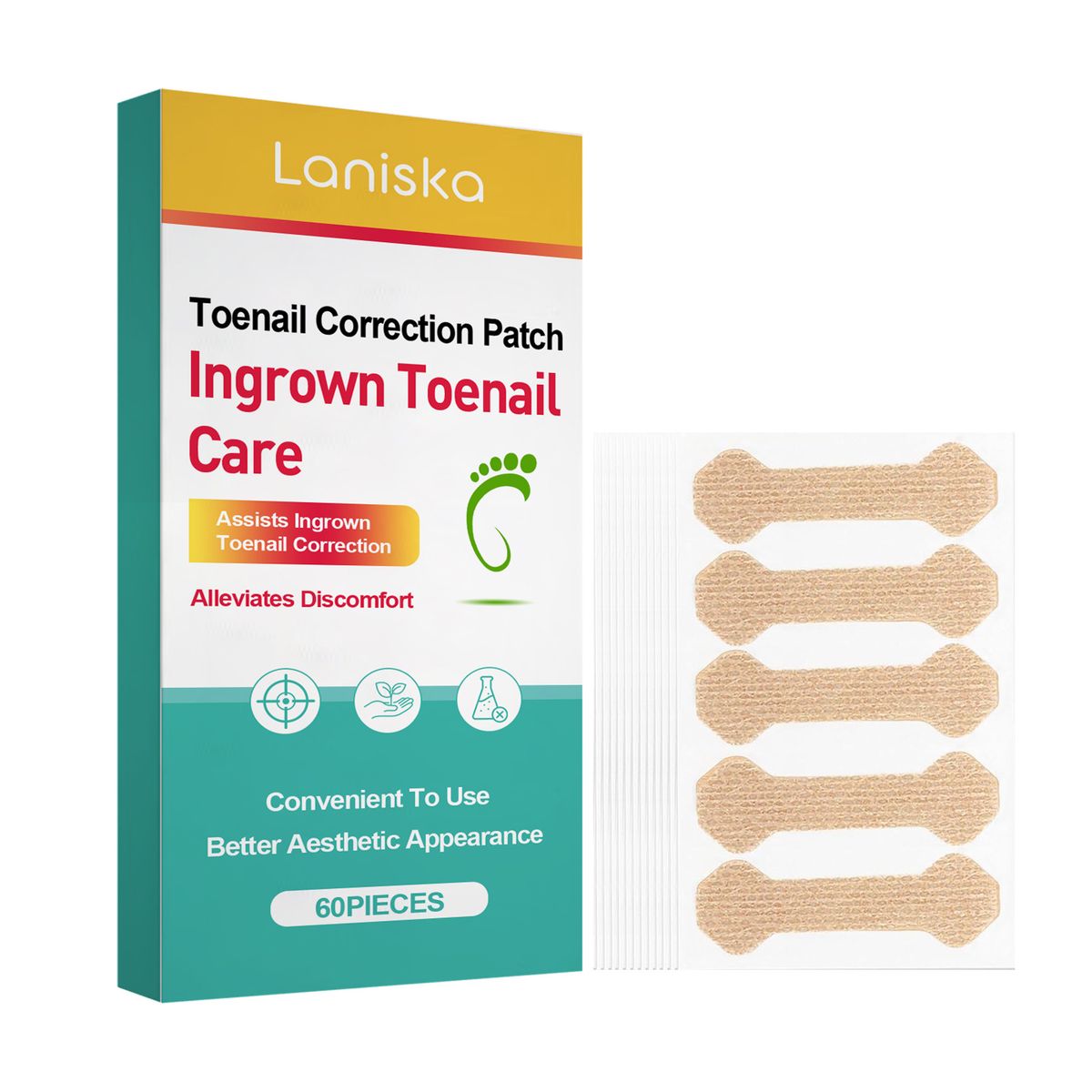 LANISKA Toenail Care Gentle And Comfortable Skin-Friendly Fit Daily Convenient Maintenance Nail Patch_voghion.com