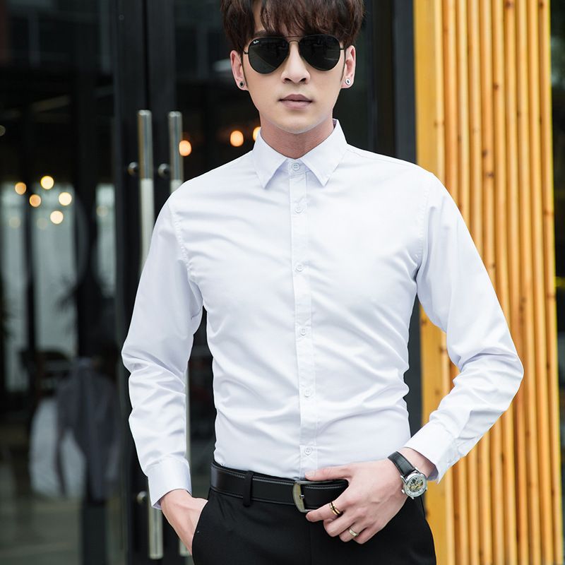 Men's Clothing Professional Business Shirts For Men Formal Slim Fit Long Sleeved Shirts For Men Plus Size Men's White Shirts For Men And Women_voghion.com