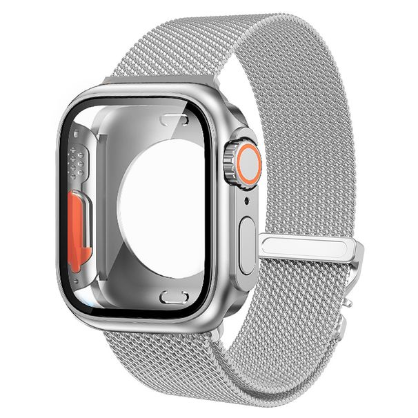 Horlogebanden geschikt voor Iwatch 10/9/8 Ultra2 roestvrijstalen band + pc all-inclusive beschermhoesset_voghion.com