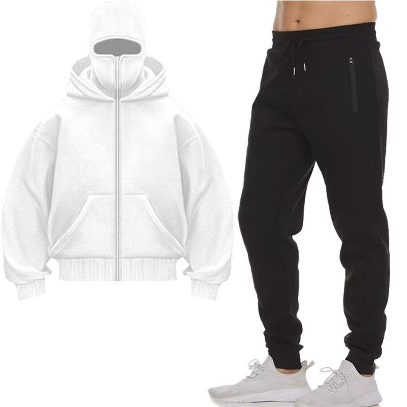 Set di felpe con cappuccio unisex con fodera in pile - Elegante outfit casual per autunno e inverno, felpe con cappuccio abbinate per coppia_voghion.com