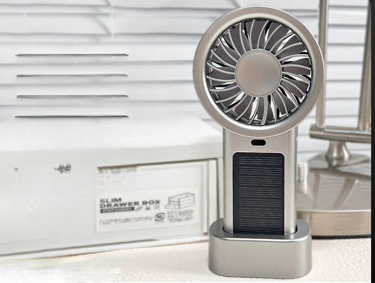 100 Solar Powered Rechargeable Handheld High-Speed Turbine Desktop Silent Outdoor Long Battery Life Small Fan_voghion.com