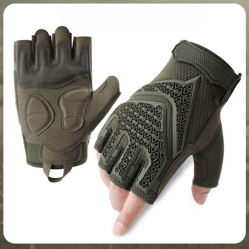 Men Sports Training Anti-Slip Wear-Resistant Outdoor Motorcycle Climbing Riding Tactical Cushioning Gloves_voghion.com