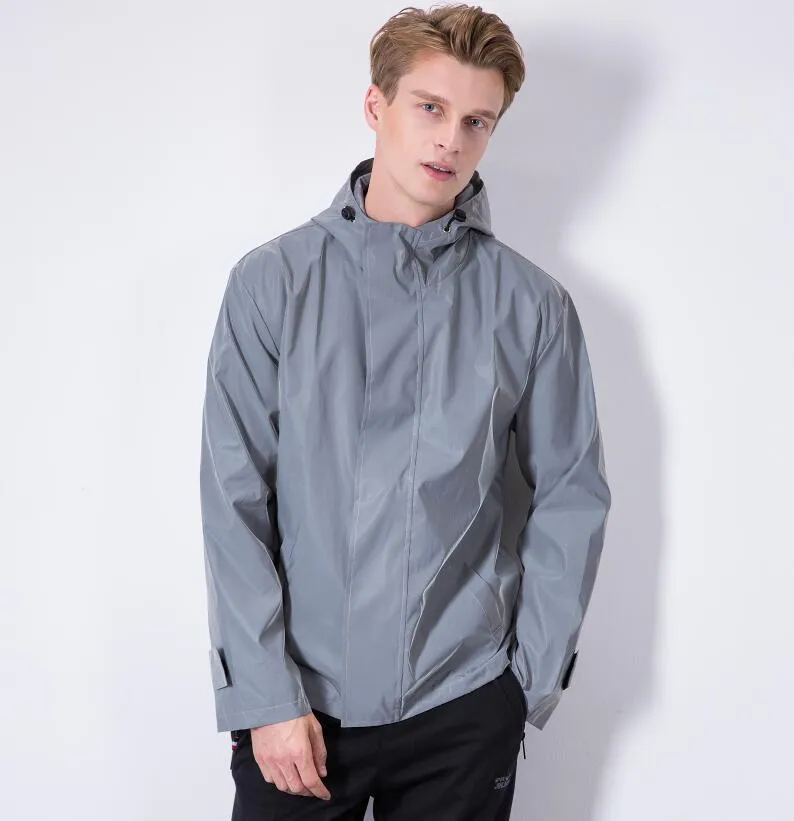 Men's Clothing outdoor sports street dance reflective windbreaker hooded jacket without hip hop jacket_voghion.com