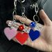 Asymmetric Acrylic Heart Keychain - 3D Crystal-Like Charm For Girls & Couples (Red/Blue/Pink, Non-Toxic Light Reflective)_voghion.com