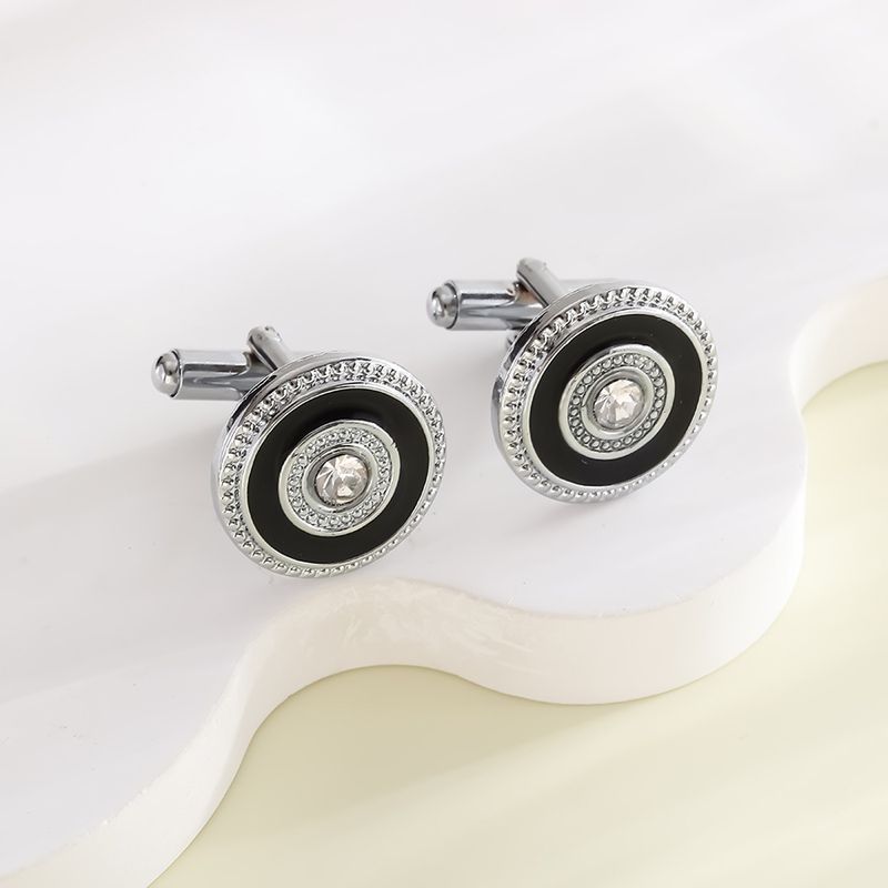 New hot selling fashion round diamond cufflinks fashion French business shirt cuff nail cufflinks_voghion.com