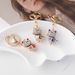 Porte-clés en métal avec pendentif en forme de chat porte-bonheur incrusté de diamants, style chinois, pour sac à main, voiture, dessin animé_voghion.com