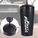 Car Cup Holder Bottle - 500ml With Straw_voghion.com
