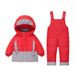 2025 Children's Down Jacket Infant Toddler 1-5 Years Old Boys And Girls New Winter Two-Piece Set Top + Overalls_voghion.com