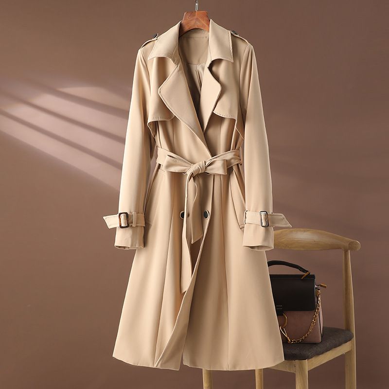 Abbigliamento donna giacca a vento 2023 autunno nuovo cappotto di media lunghezza a doppio petto a maniche lunghe 8523_voghion.com