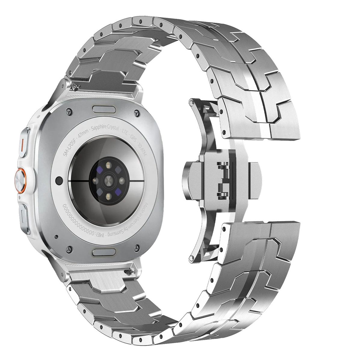 Suitable For Samsung Galaxy Watch Ultra Dedicated Head Grain IronMan Butterfly Buckle Stainless Steel Strap_voghion.com