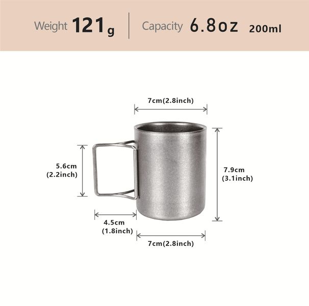 Retro 304 Stainless Steel Double Layer Folding Outdoor Double Layer Cup Portable Logo Insulation Cup Handle Handy Cup Water Cup_voghion.com