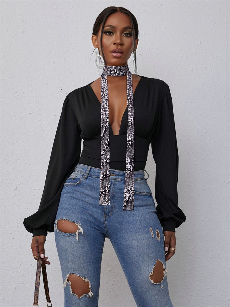 Tie clothing accessories metal sequin tie personality handmade aluminum mesh scarf ins style tie_voghion.com
