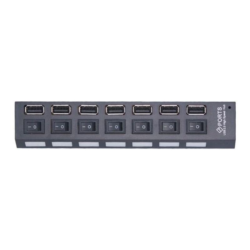 Switch Extension Hub 7-port USB2.0 Hub Computer USB Extension Hub One Drag Seven USB2.0 Splitter PC Laptop Desktop_voghion.com