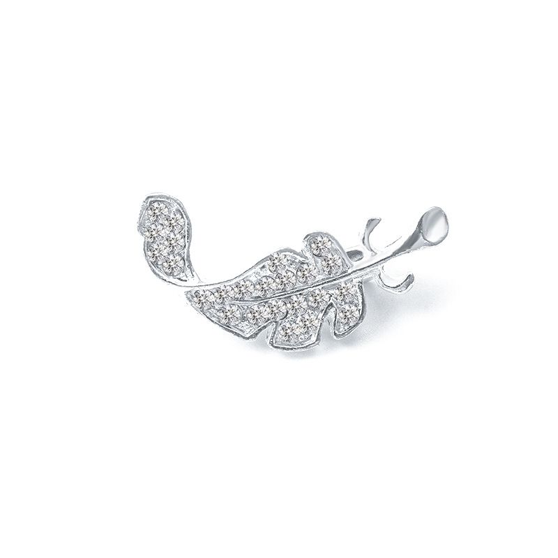 Broche Mori Sweet Diamond Leaf em estilo Ins, folha de liga, acessórios de alfinete unissex_voghion.com