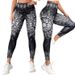 Leggings elastici a vita alta con stampa digitale e sollevamento fianchi, taglie forti_voghion.com