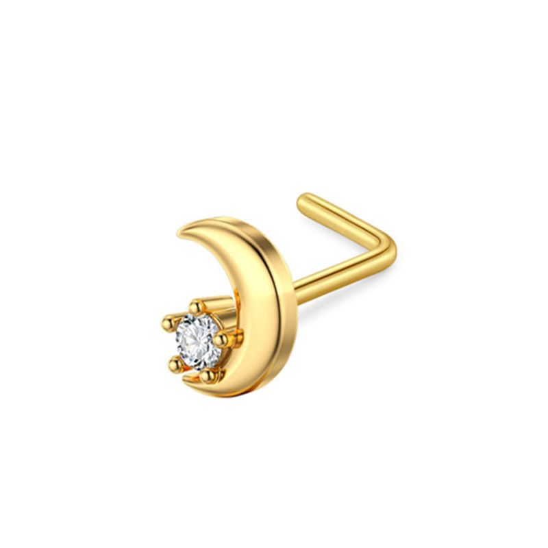 European and American new hot push L rod Beetle AAA zircon nose stud nose ring ear studs piercing jewelry manufacturer in stock hair_voghion.com
