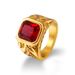 Haiyi Modeschmuck 15,5 MM Rot Strass Gold herren Ring_voghion.com