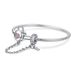 Bracciale base con chiave a cuore, bracciale in argento sterling 925 per donna, compatibile con la maggior parte delle perline con ciondolo_voghion.com