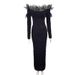 Perlenbesetztes, hippes Abendkleid – Sexy Braut- und Partykleid mit langem Rock (Weiß/Schwarz, S-XL)_voghion.com